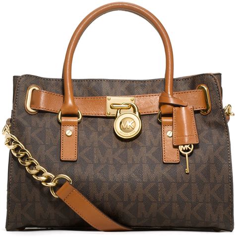 michael michael kors hamilton color block logo and leather satchel|Michael Kors Hamilton medium.